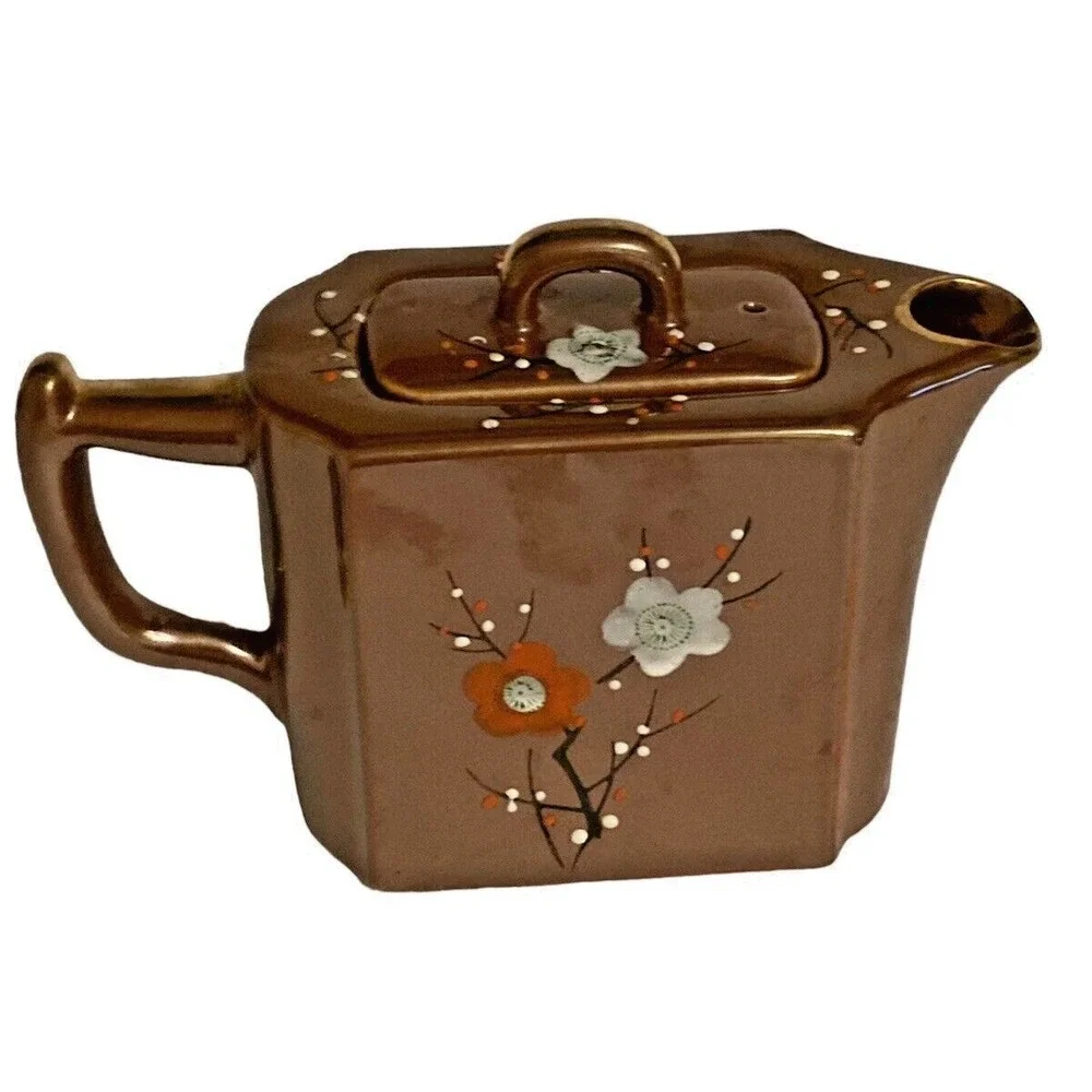 Japanese Tea Set TT Vintage‎ Hand Painted Tea Set with Tray Floral Pattern